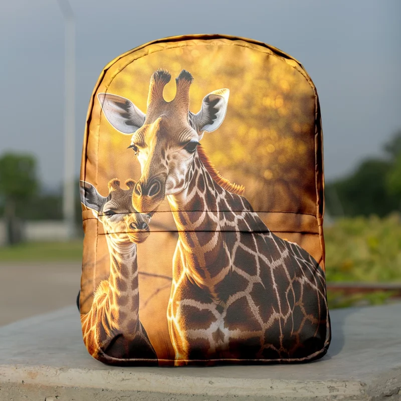 Mother and Baby Giraffe Minimalist Backpack