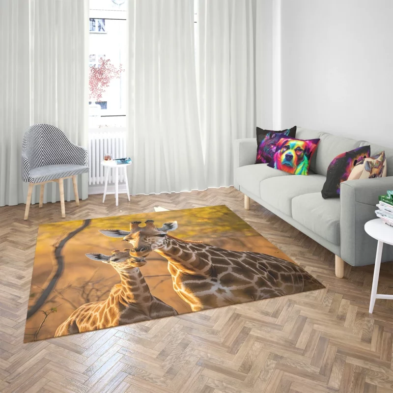 Mother and Baby Giraffe Rug 2