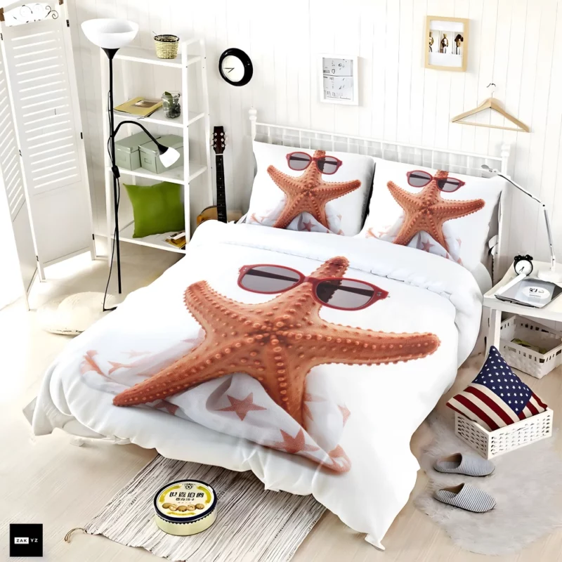 Movie Star Starfish Illustration Bedding Set