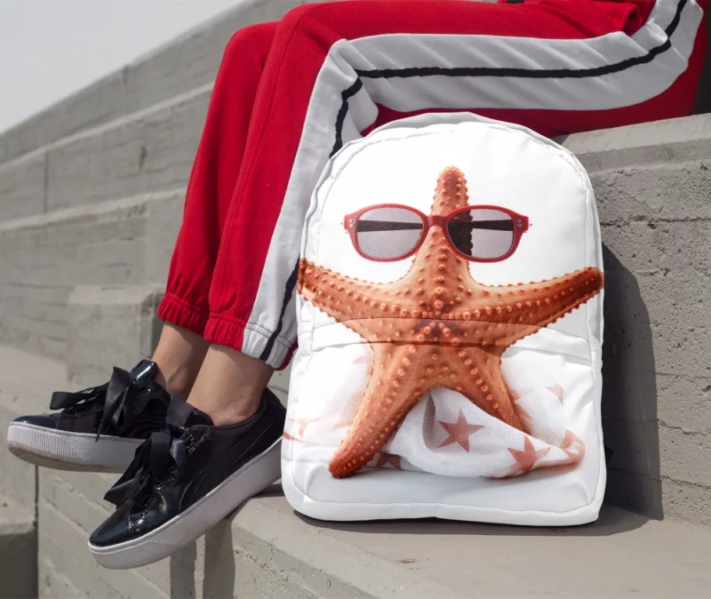 Movie Star Starfish Illustration Minimalist Backpack 1