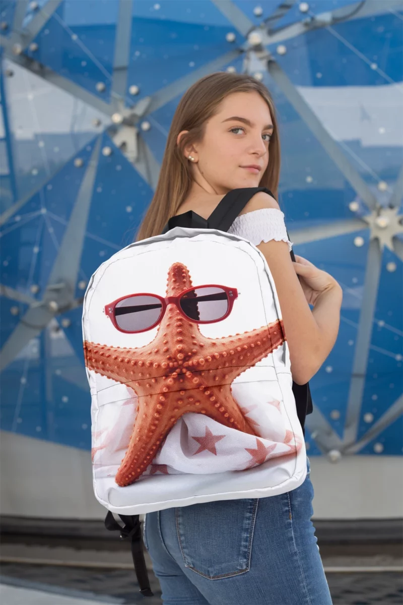 Movie Star Starfish Illustration Minimalist Backpack 2