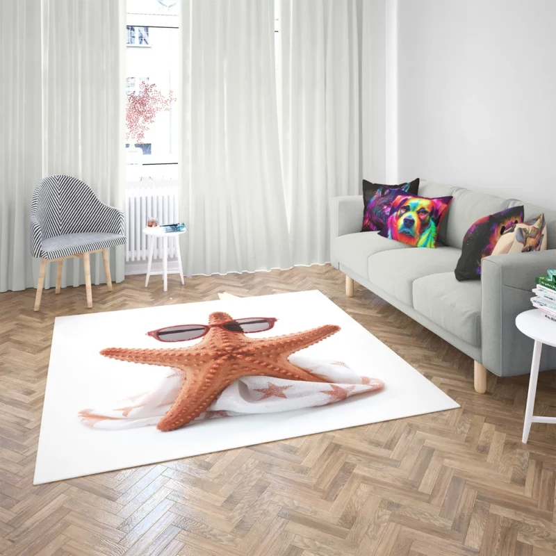 Movie Star Starfish Illustration Rug 2