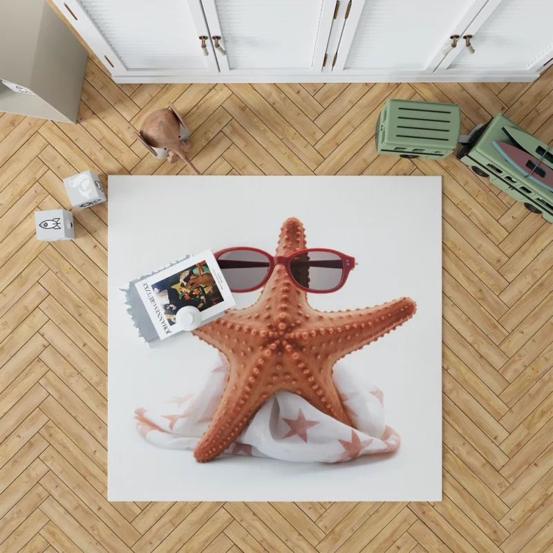 Movie Star Starfish Illustration Rug