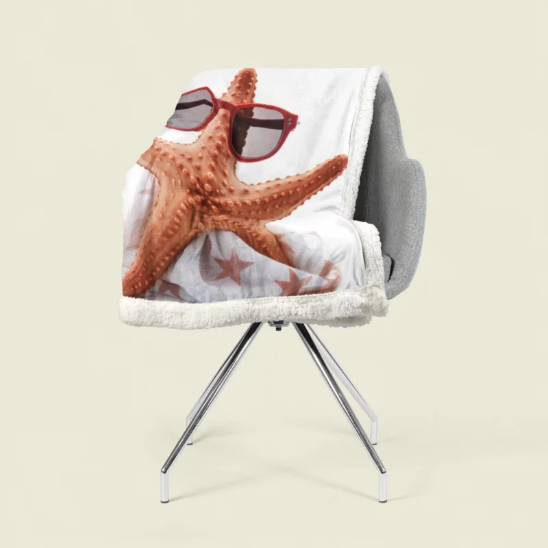 Movie Star Starfish Illustration Sherpa Fleece Blanket 1