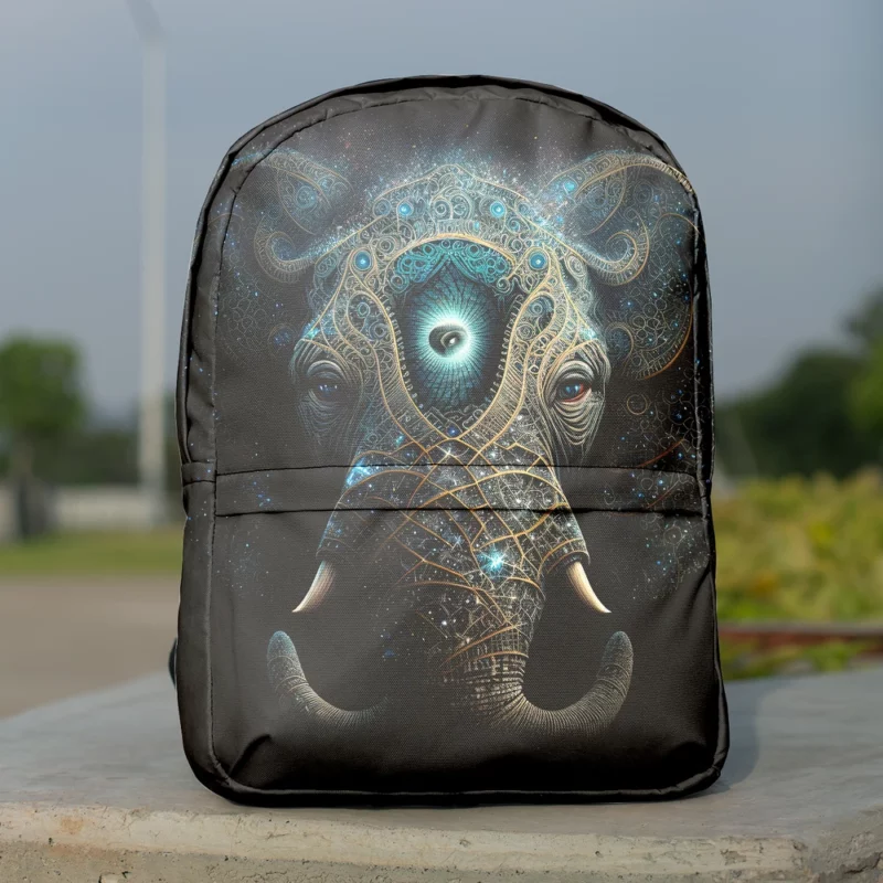 Mystical Elephant Head Illustration Minimalist Backpack