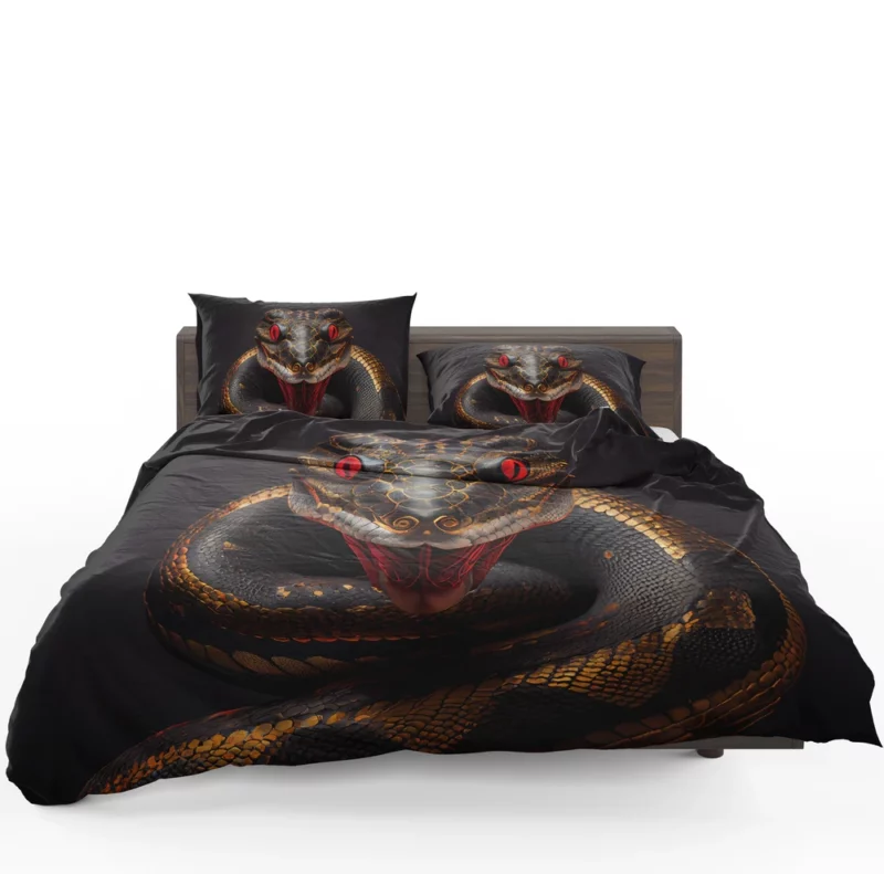 Mystical Serpent with Dragon Horns Bedding Set 1