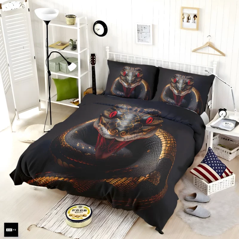 Mystical Serpent with Dragon Horns Bedding Set