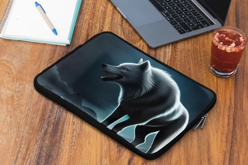 Mythological Wolf Illustration Laptop Sleeve 2