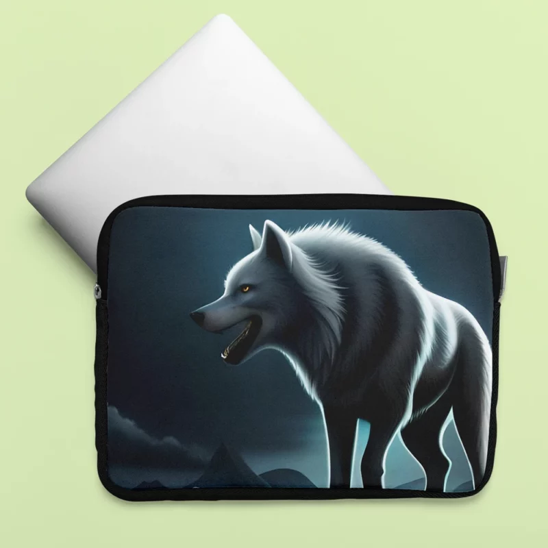 Mythological Wolf Illustration Laptop Sleeve