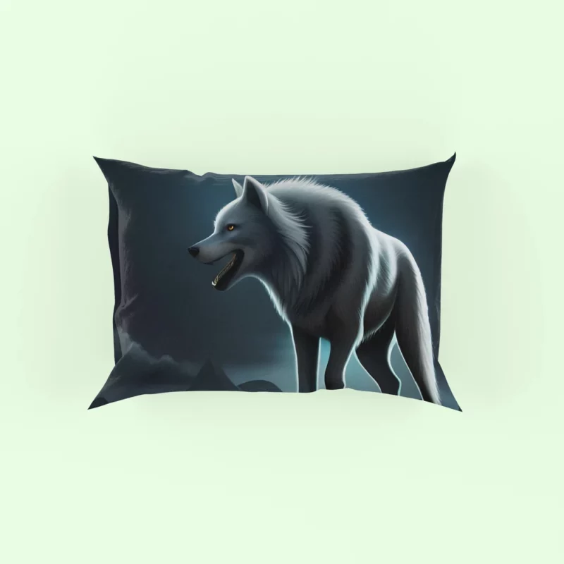 Mythological Wolf Illustration Pillow Case