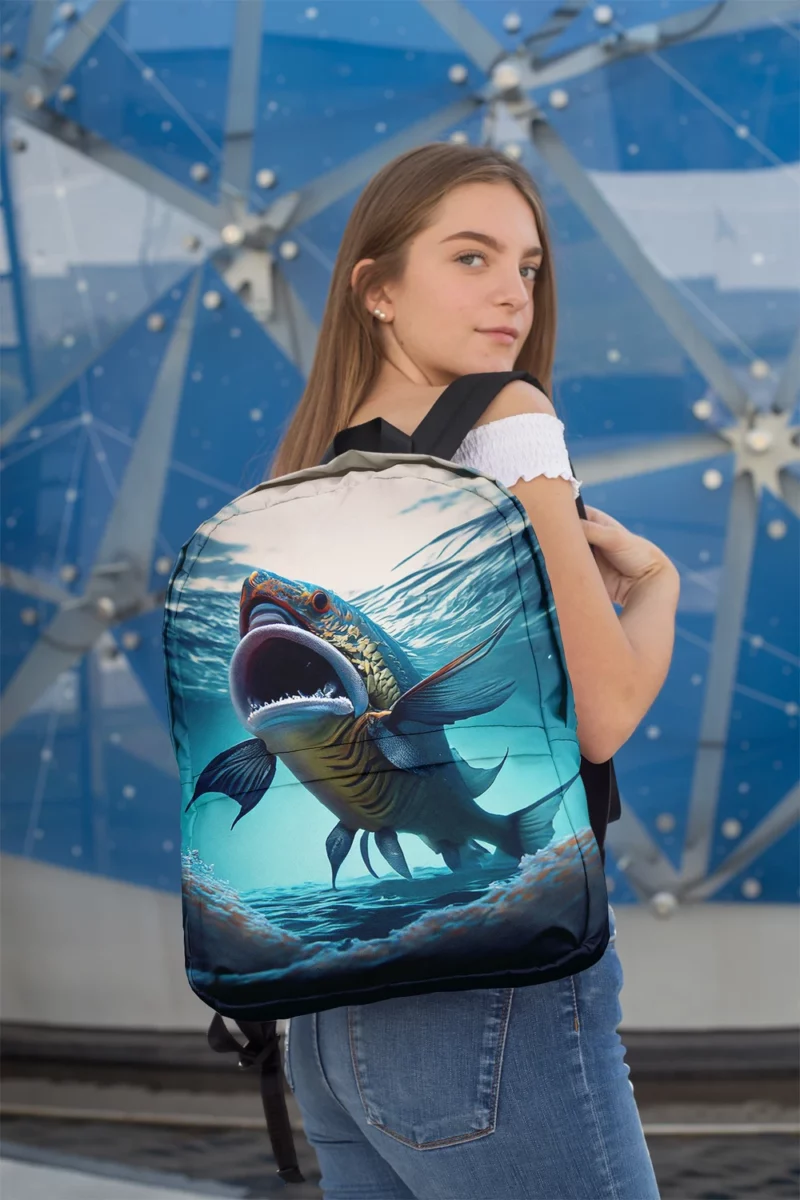 Naughty Shark with Quirky Features Minimalist Backpack 2