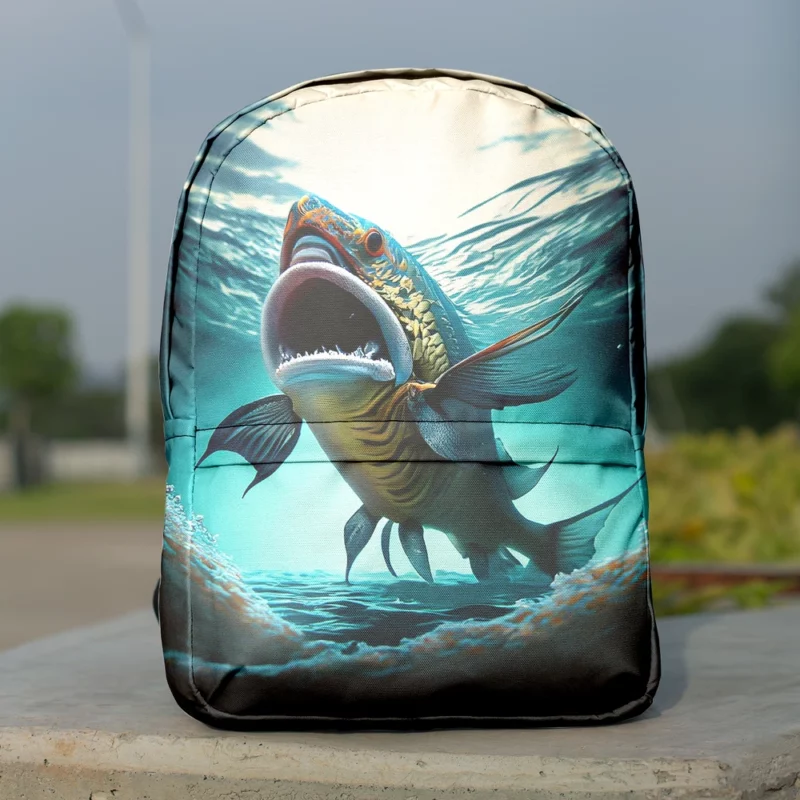 Naughty Shark with Quirky Features Minimalist Backpack