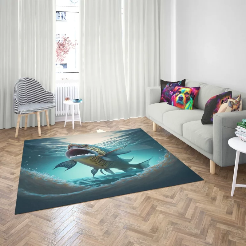 Naughty Shark with Quirky Features Rug 2