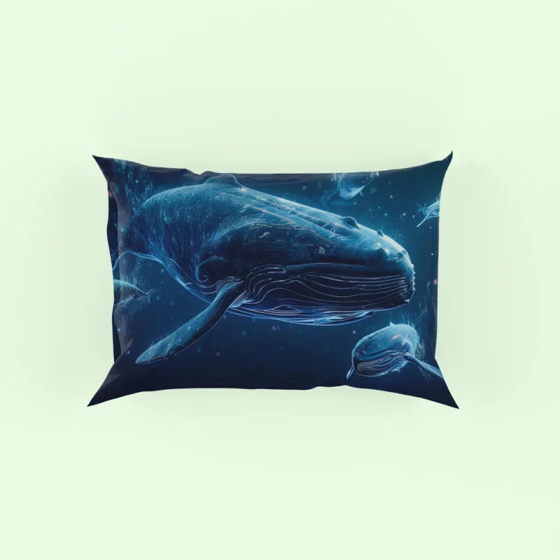 Neon Whales in Space Pillow Case