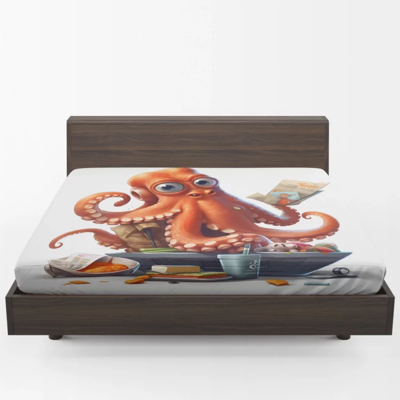 Octopus Cartoon Character Fitted Sheet 1