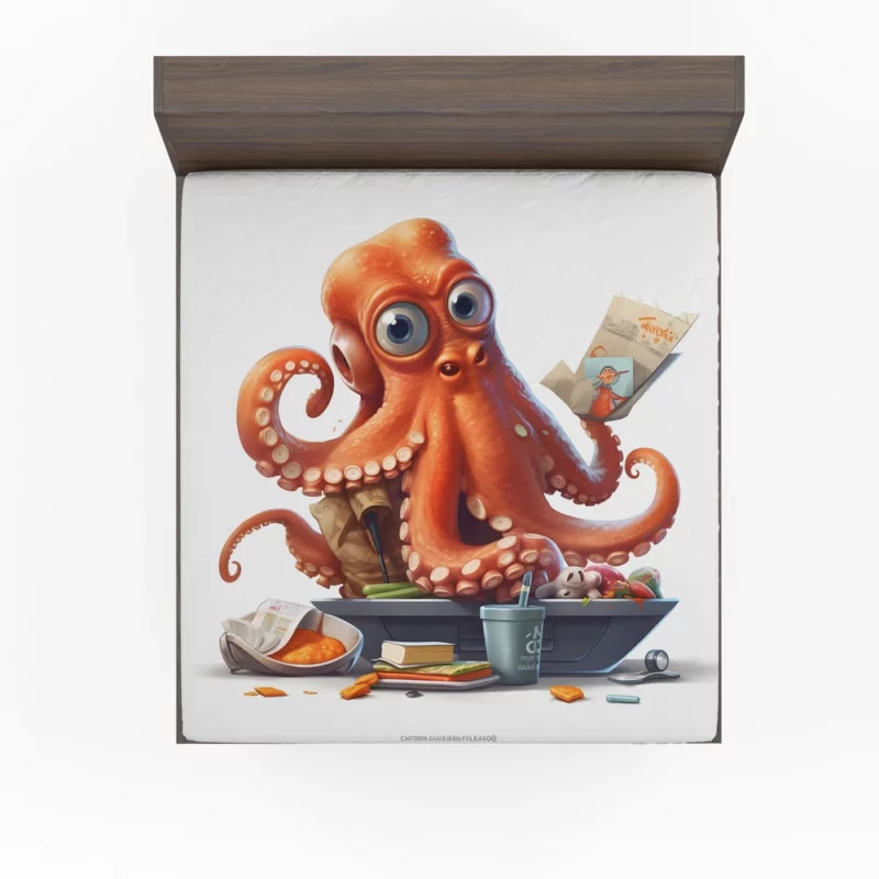 Octopus Cartoon Character Fitted Sheet