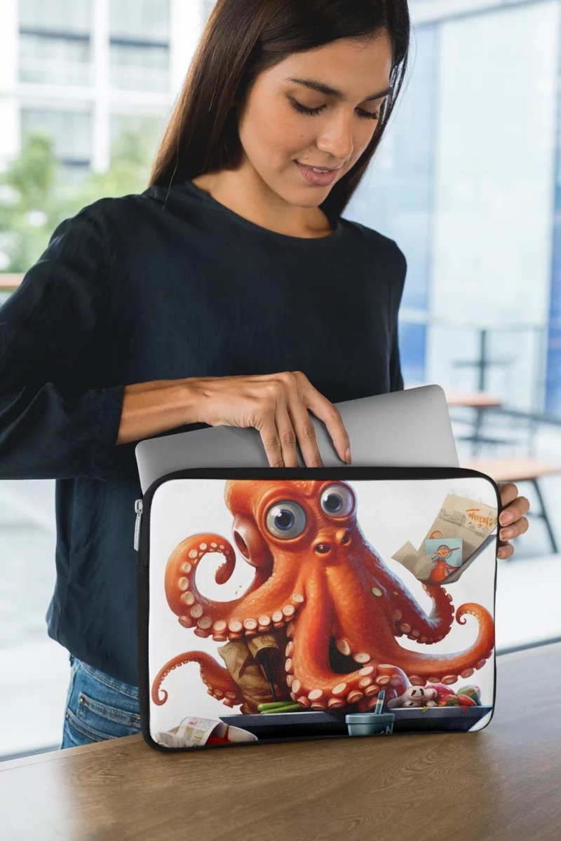 Octopus Cartoon Character Laptop Sleeve 1