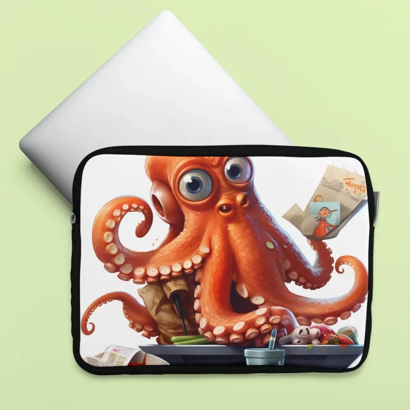 Octopus Cartoon Character Laptop Sleeve