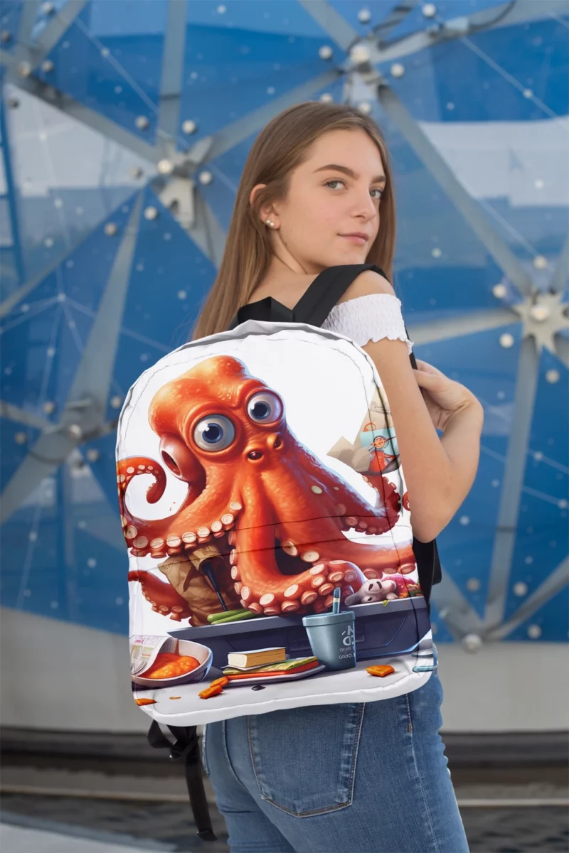 Octopus Cartoon Character Minimalist Backpack 2