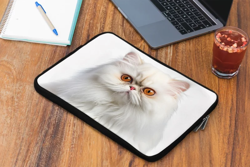 Orange Eyed Angora Cat Laptop Sleeve 2