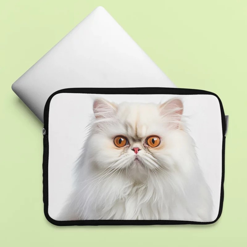 Orange Eyed Angora Cat Laptop Sleeve