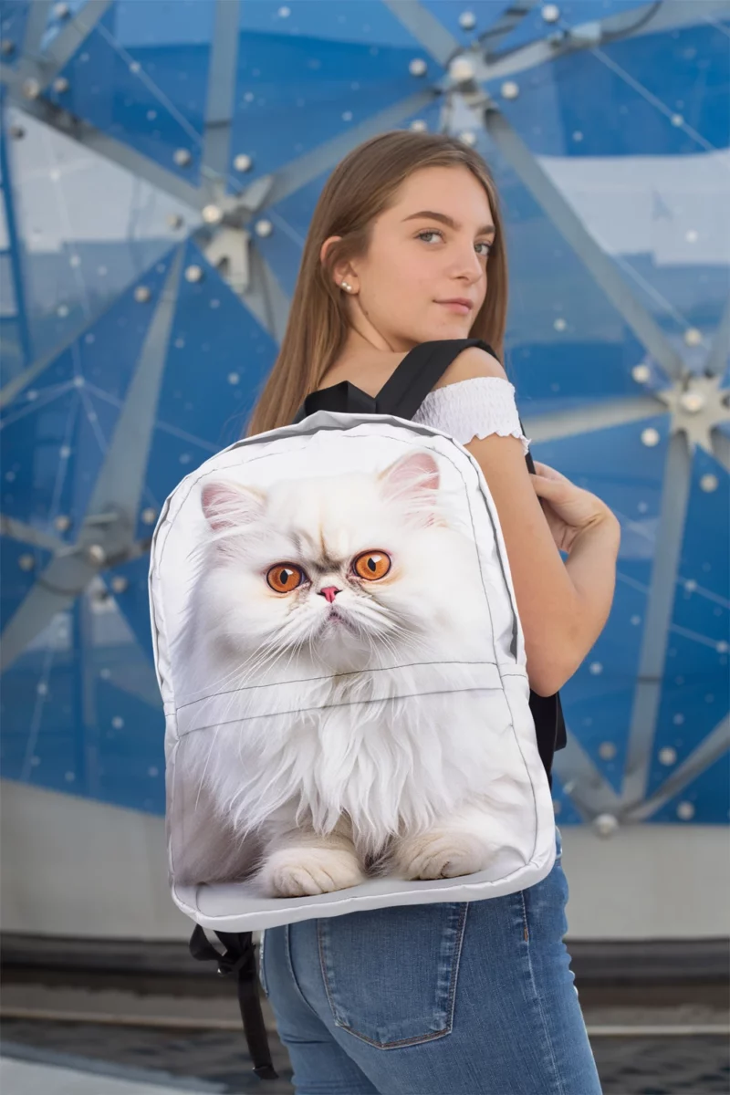 Orange Eyed Angora Cat Minimalist Backpack 2