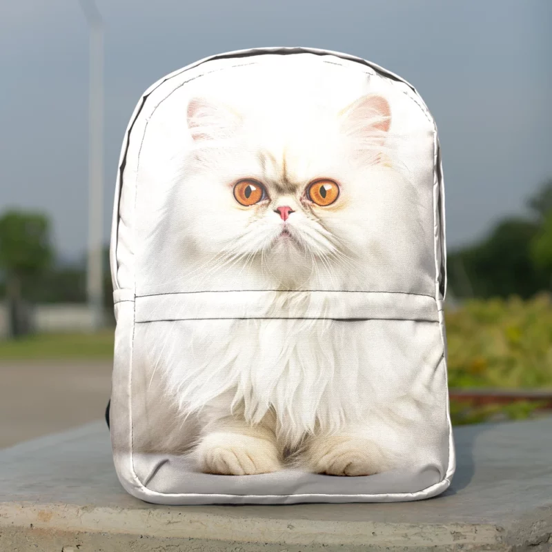 Orange Eyed Angora Cat Minimalist Backpack