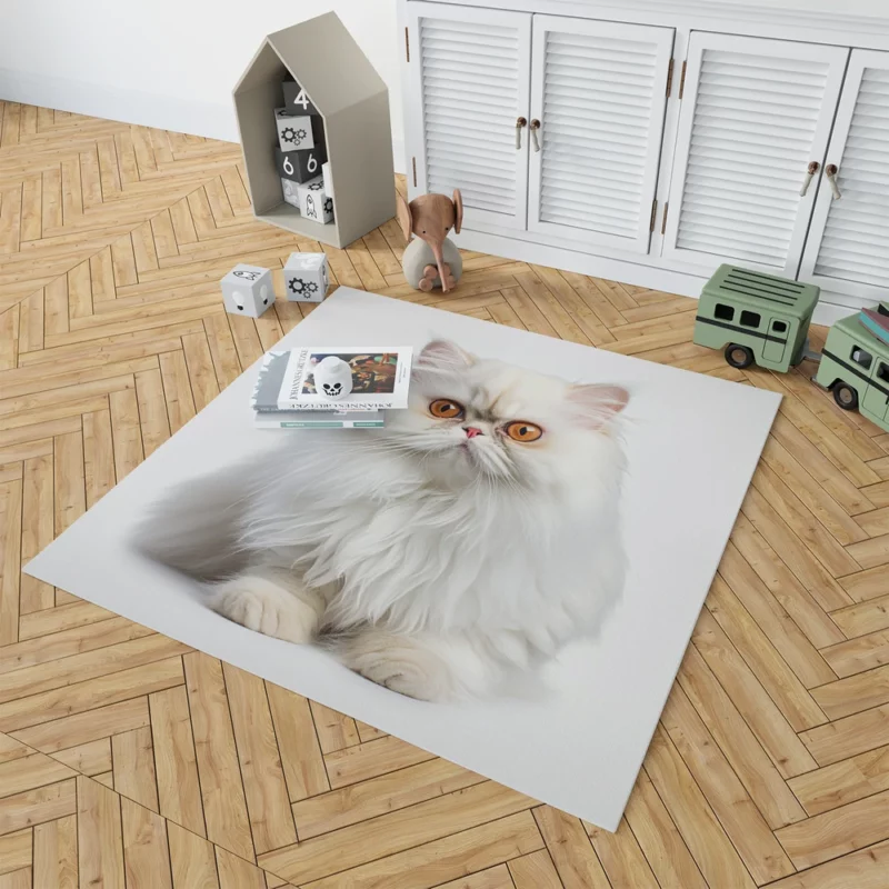 Orange Eyed Angora Cat Rug 1