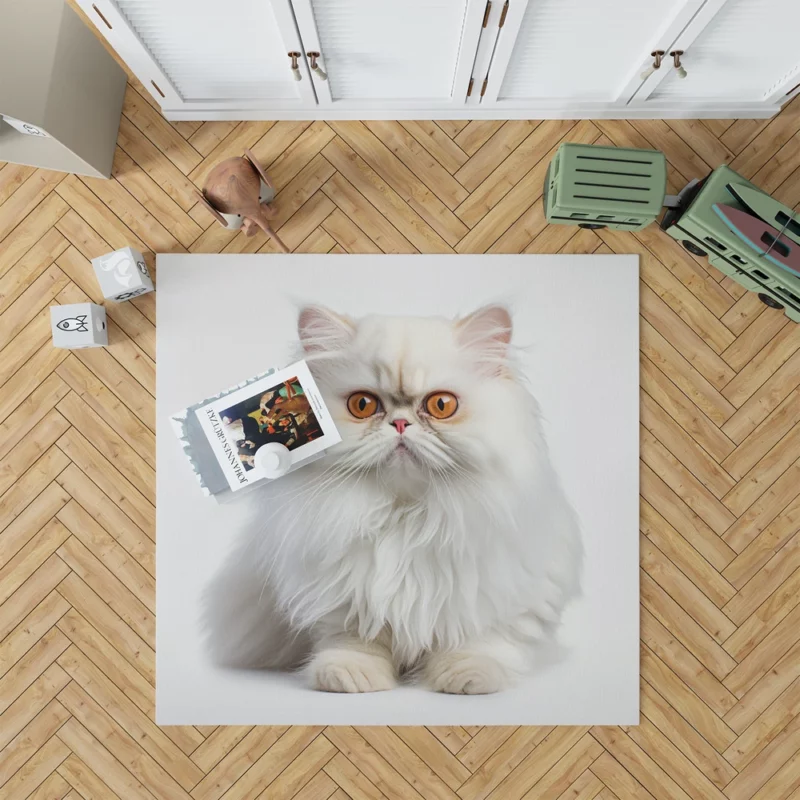 Orange Eyed Angora Cat Rug