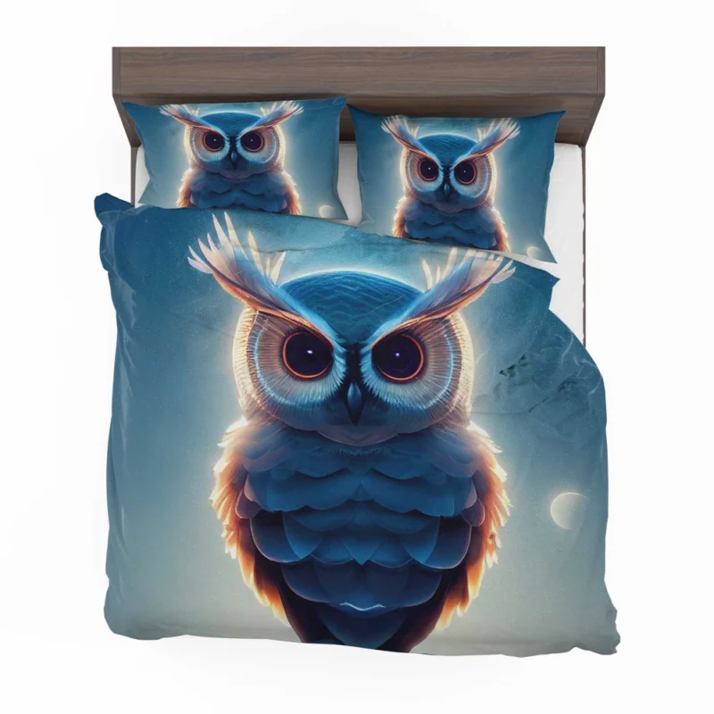 Orange-Eyed Owl Painting Bedding Set 2