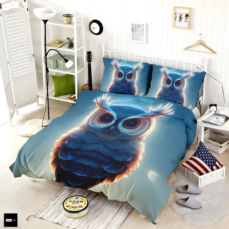 Orange-Eyed Owl Painting Bedding Set