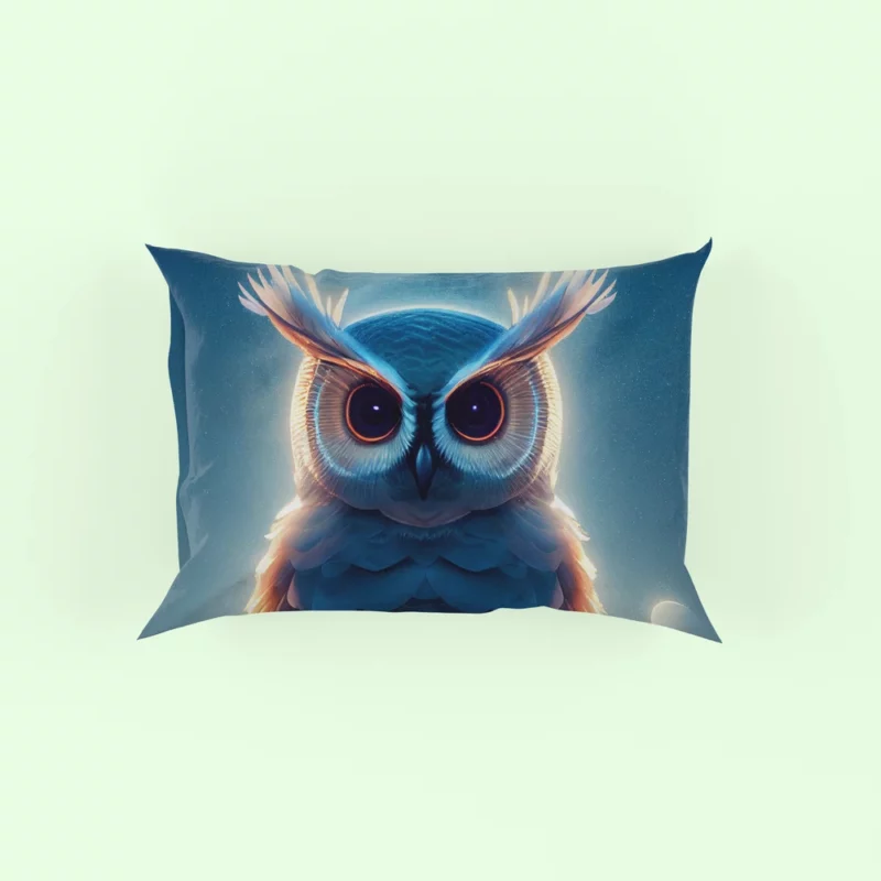 Orange-Eyed Owl Painting Pillow Case