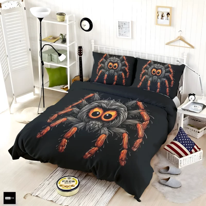 Orange Eyed Spider Close-Up Bedding Set