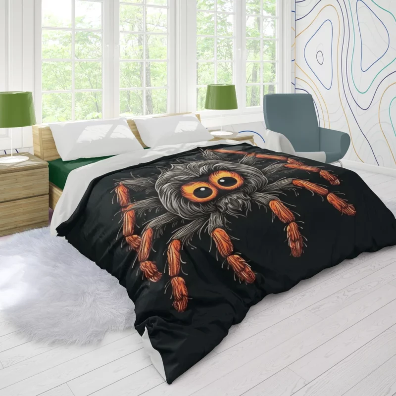 Orange Eyed Spider Close-Up Duvet Cover