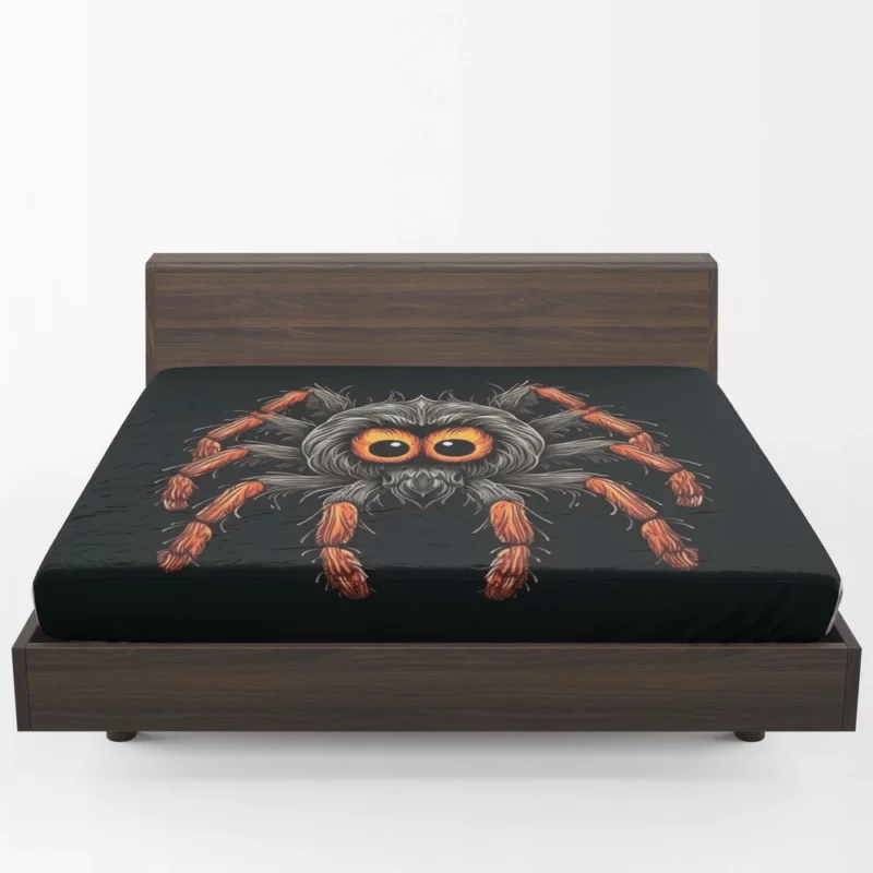 Orange Eyed Spider Close-Up Fitted Sheet 1