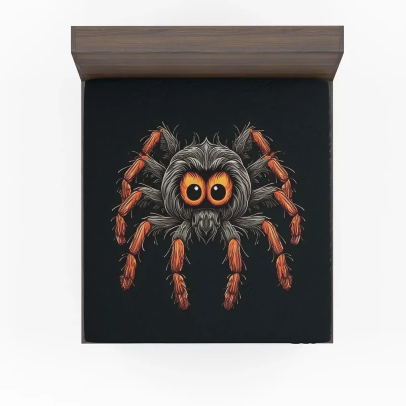 Orange Eyed Spider Close-Up Fitted Sheet