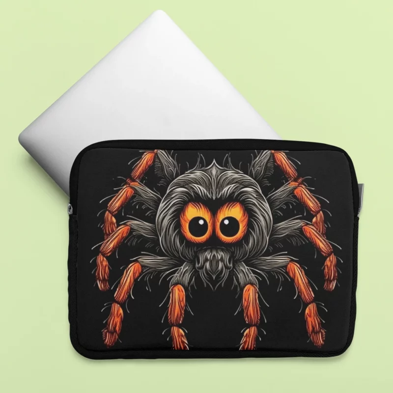 Orange Eyed Spider Close-Up Laptop Sleeve