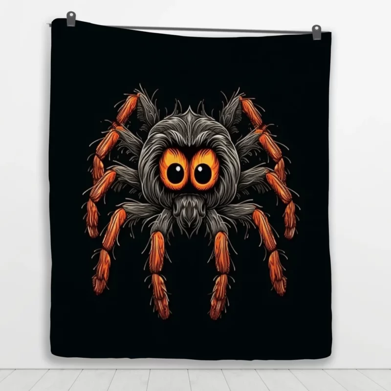 Orange Eyed Spider Close-Up Quilt Blanket 1