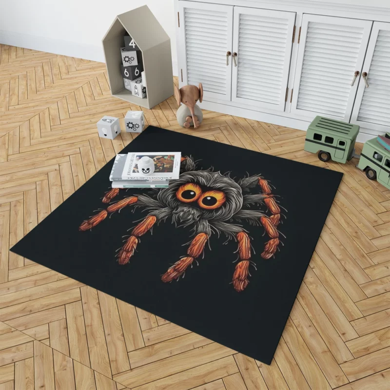 Orange Eyed Spider Close-Up Rug 1