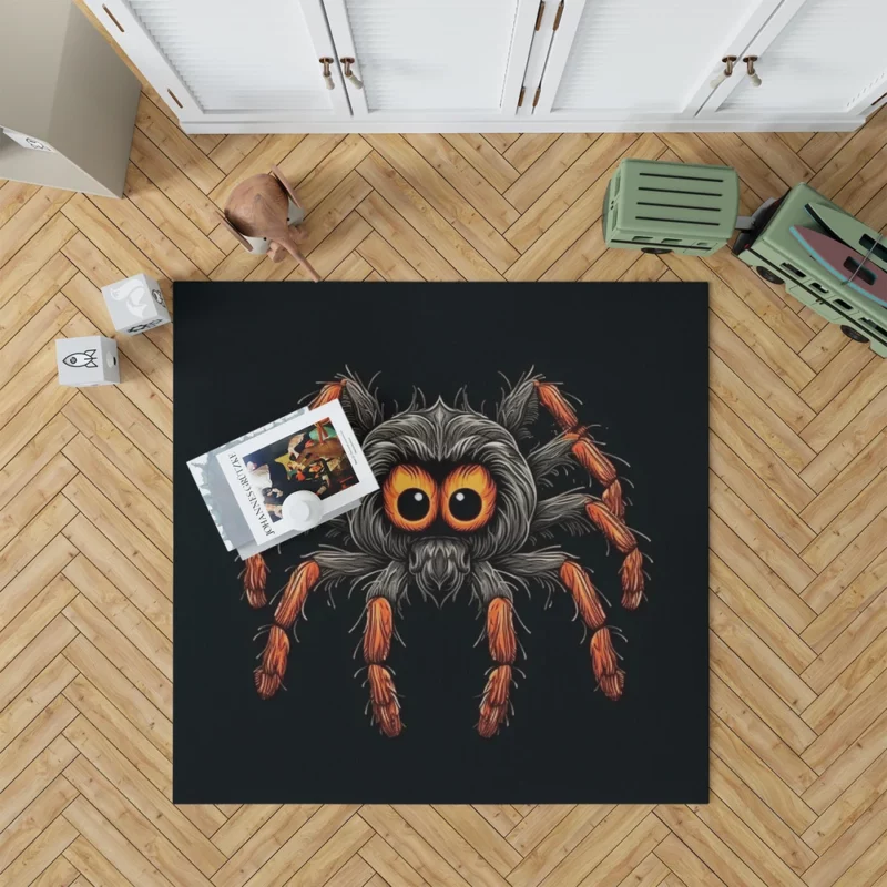 Orange Eyed Spider Close-Up Rug