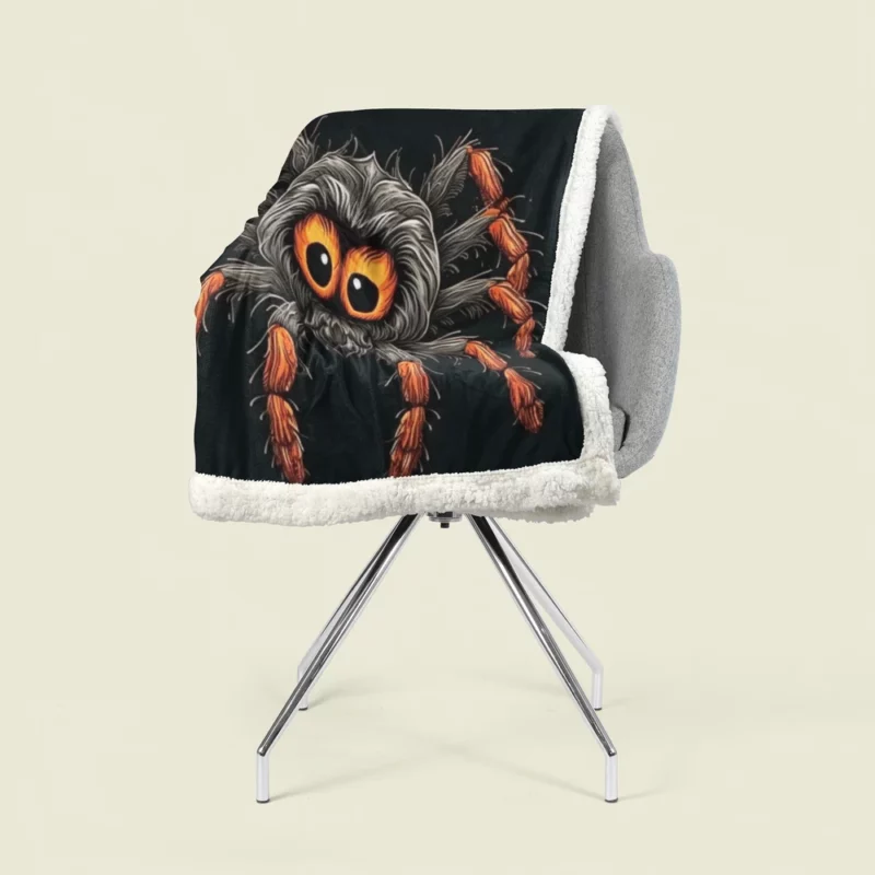 Orange Eyed Spider Close-Up Sherpa Fleece Blanket 1