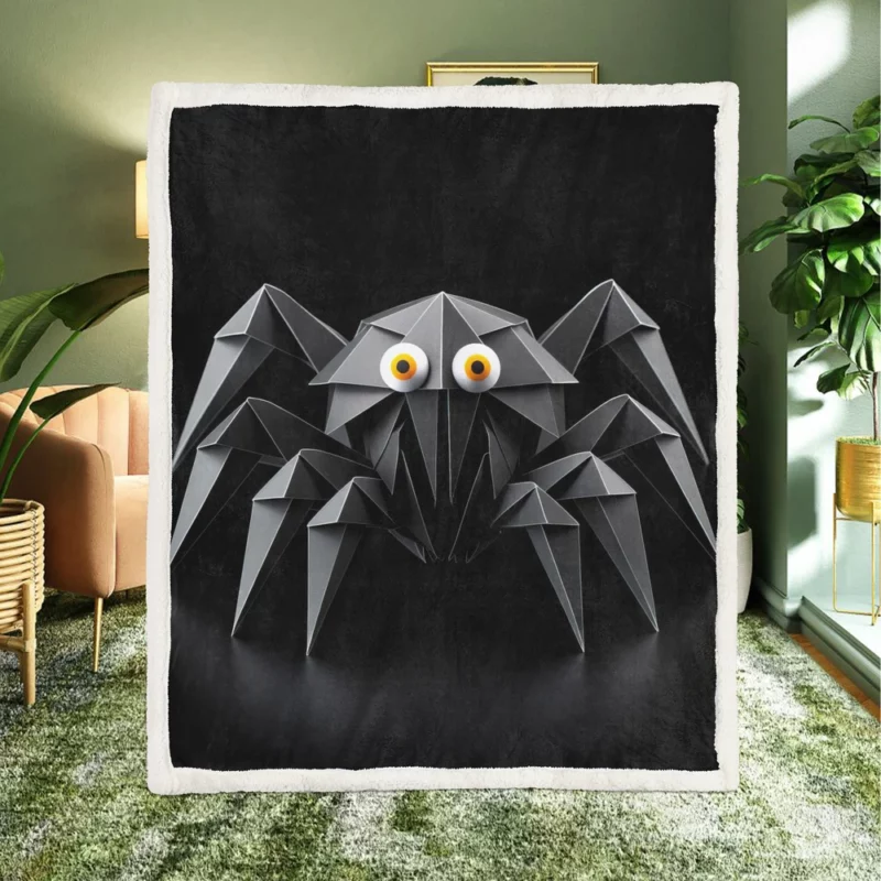 Origami Spider Character Sherpa Fleece Blanket