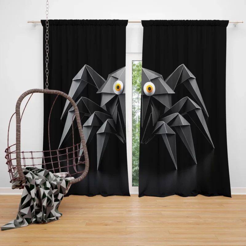 Origami Spider Character Window Curtain