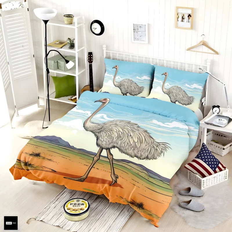 Ostrich Strutting Contour Bedding Set