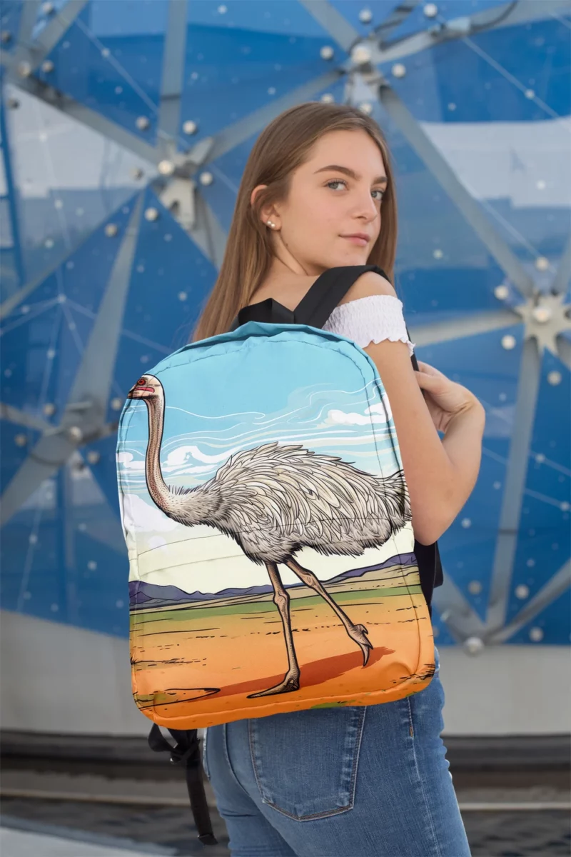 Ostrich Strutting Contour Minimalist Backpack 2