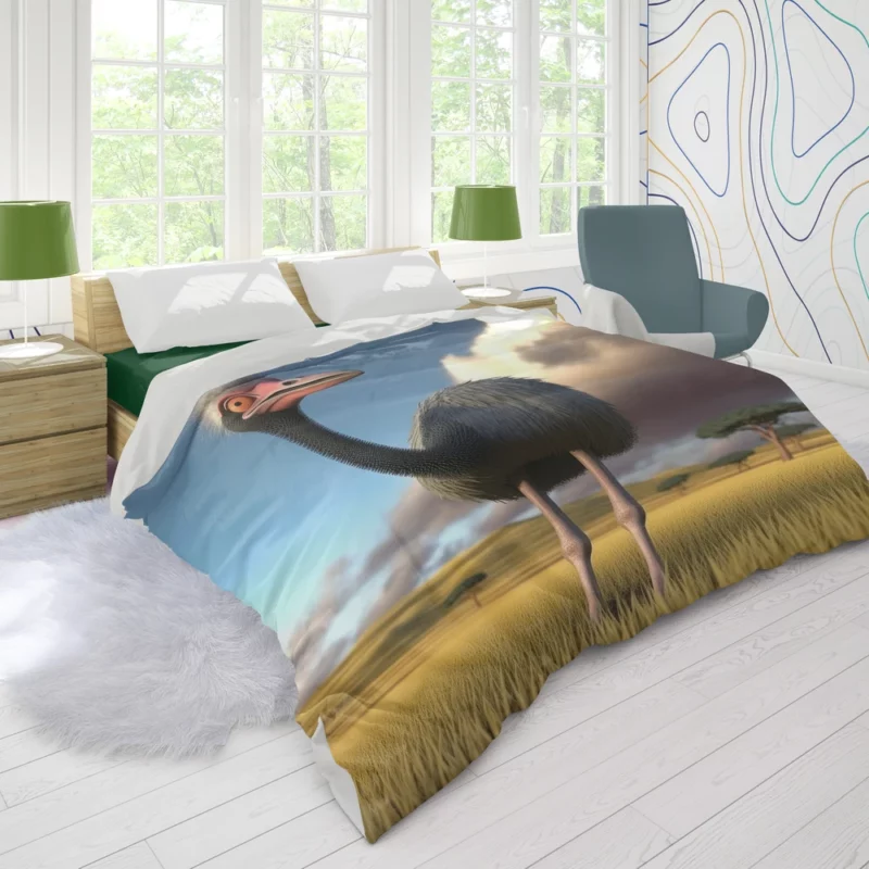 Ostrich in the Field Duvet Cover