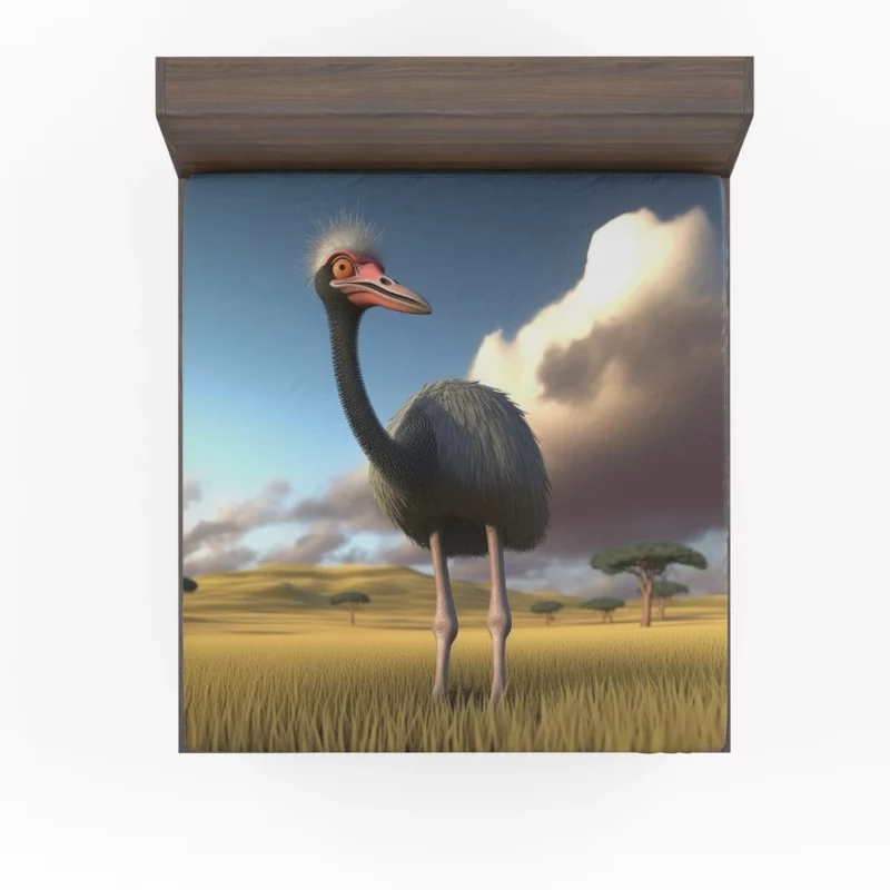 Ostrich in the Field Fitted Sheet