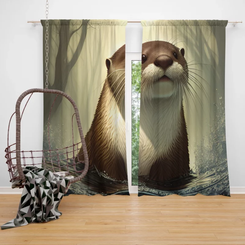 Ottar in the Forest Window Curtain