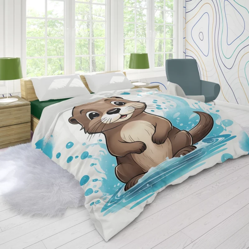 Otter T-Shirt Design Duvet Cover