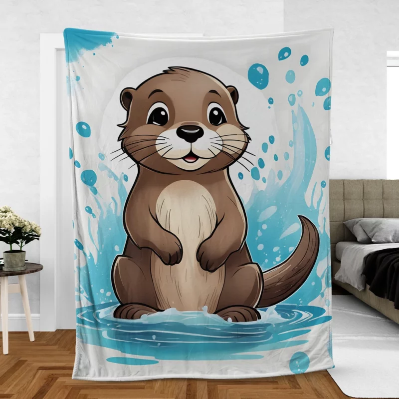 Otter T-Shirt Design Fleece Blanket